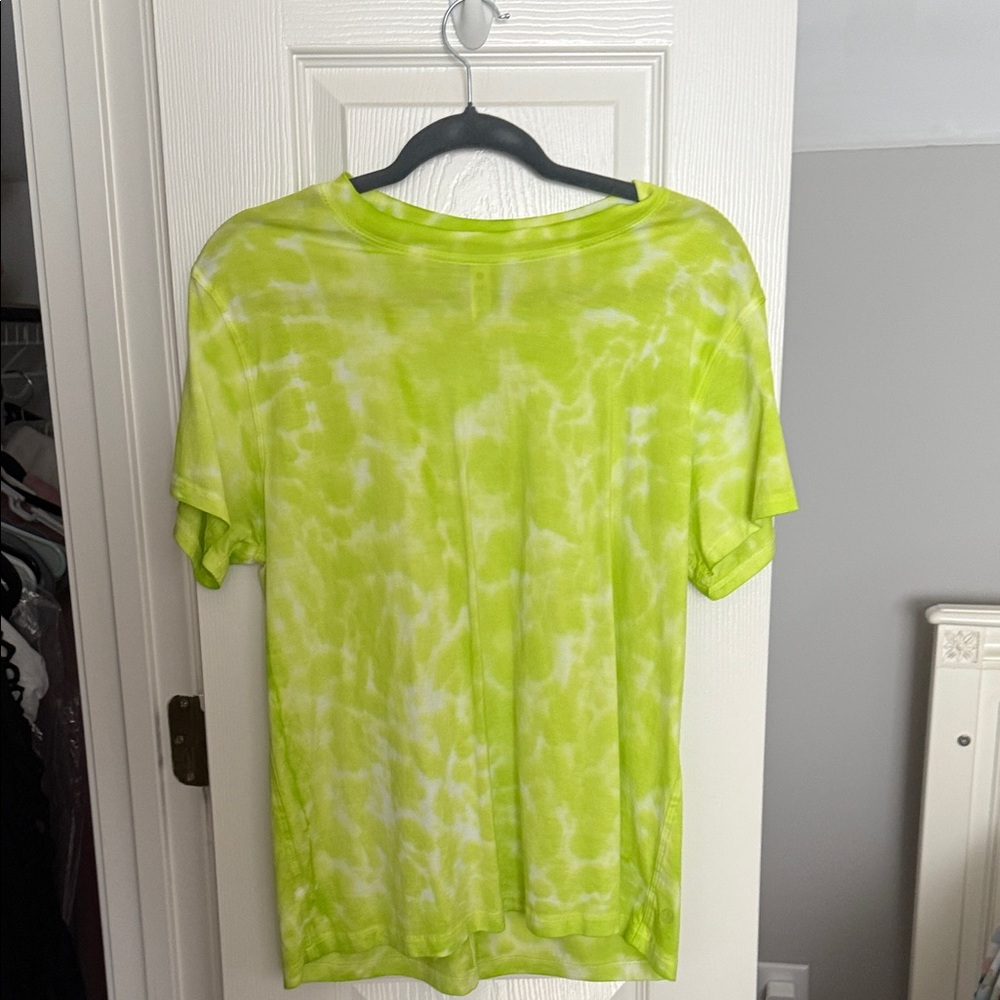 Lululemon Athletica Neon Green Tie-Dye Tee